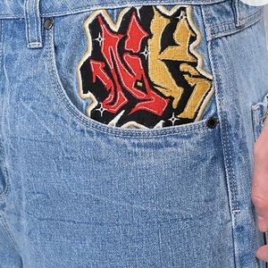 ninth hall embroidered jeans